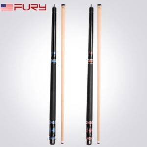58 length Fury Billiard Cue with imported American maple shaft center joint colorful butt leather wrap stick billard pool cue