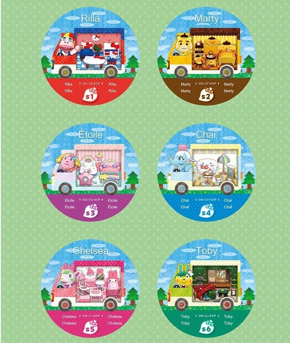 6 Cards Animal Crossing Sanrio Amibo Protective Case Nintendo Switch Amiibo NFC Cards Set