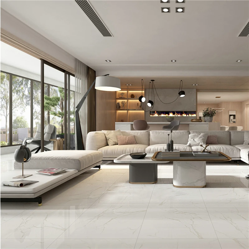 60x60cm 24x24inch  carrara white marble look floor porcelain tile marble porcelain tile