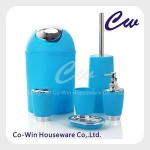 6Pcs Plastic Bathroom Accessory Set Luxury Bath Accessories Bath Set, Soap Dispenser/Toothbrush Holder/Soap Dish/Trash Can