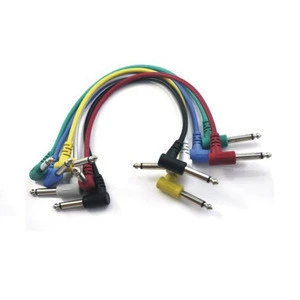 6Pcs/Set Guitar Parts Colorful Angled Plug Audio Cable Leads Patch Cables For Guitar Pedal Effect