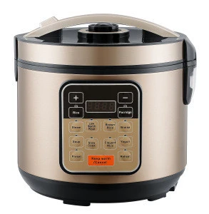6Qt Low Sugar Rice Cooker Multi-functional Cooker Programmable Stainless Steel Pot Large Electronic Panel
