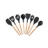 8 packs Eco-friendly high quality silicone kitchen utensils cooking tools set with wooden handle