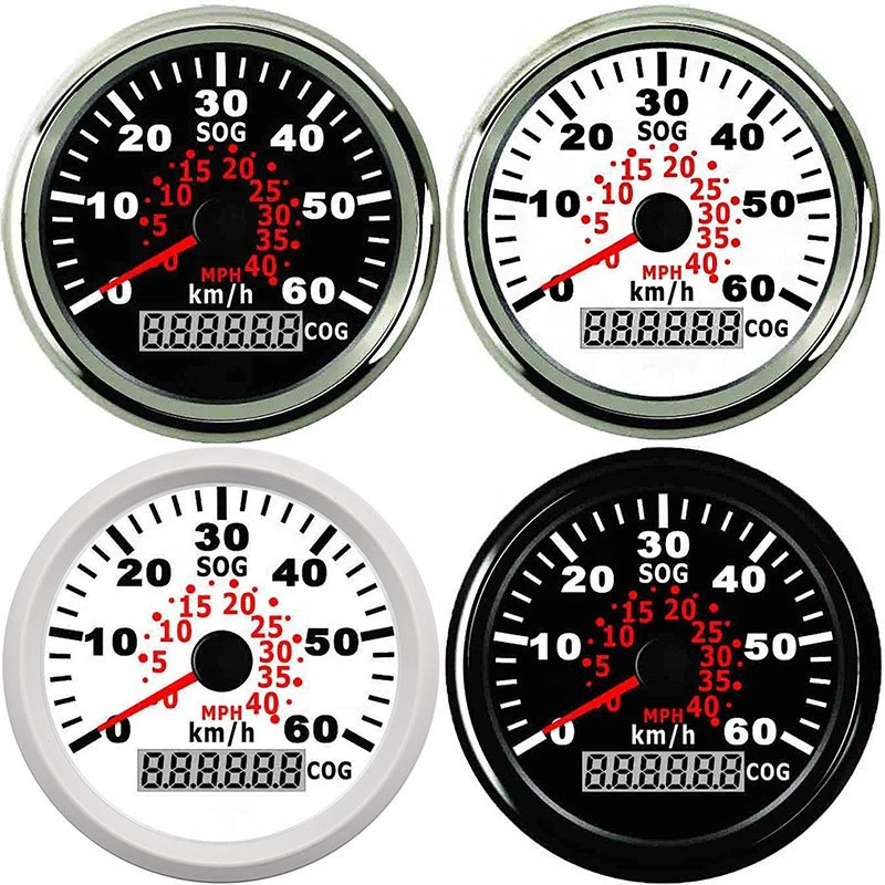 85mm Marine Boat GPS speedometer universal Meter 60 km/h Speed Gauge With red Backlight For Motorcycle Auto Truck Boat 9~32V