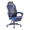 9013 Modern Blue Leather Office Swivel Reclining Linkage Armrest Gaming Chair