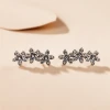925 sterling silver Panjia flower earrings, with crystal jewelry earrings, ladies earrings