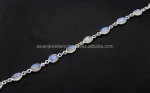 925 Sterling Silver Rainbow Moonstone Fine Bracelet