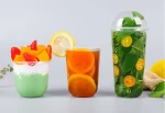 95 U cup custom logo  PP  plastic disposable smoothie milk tea cup  yogurt milk tea packaging cups  with lid