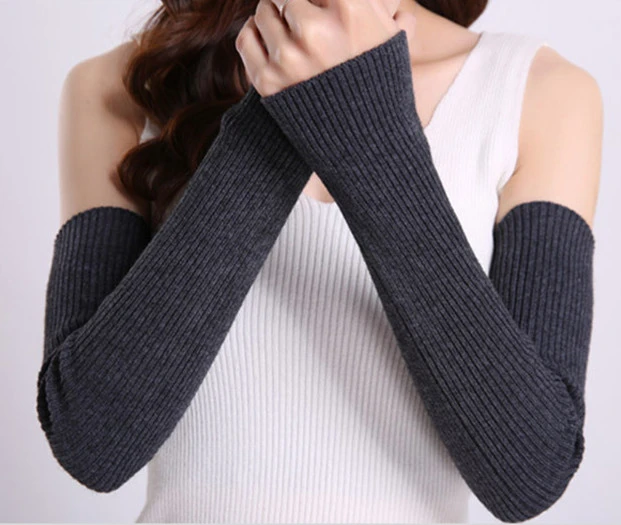 A1589  Women Men Crochet Oversleeve Mittens Half Fingers Gloves Winter Warm Thick Fingerless Knitted Gloves Arm Sleeve