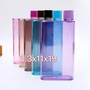 A5 Square Flat Plastic Notebook Drink Water Bottle