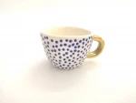 Advantageous price daily uses north-europe style multi-patterned mini coffee cup with gold handle