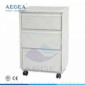 AG-BC003 three drawers medical furniture locker bedside mobile hospital cabinet on wheels