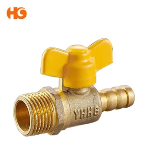 aluminium yellow handle brass body compression ball valve for gas