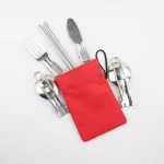 Amazon Portable Collapsible Cutlery Set Stainless Steel Spoon Fork Knife Chopsticks Travel Flatware Sets with Pouch