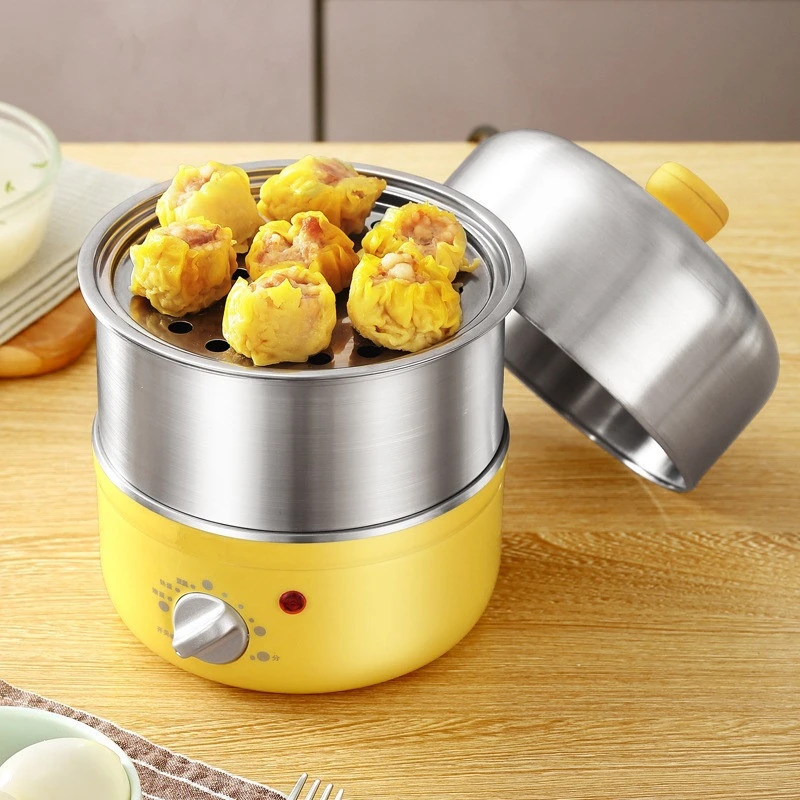 Automatic Food Grade Kitchen Cookware, Double Layer Mini Egg Boiler or Steamer