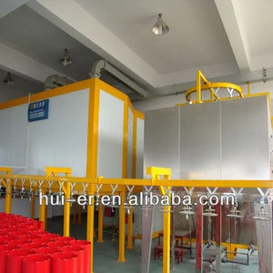 Automatic powder coating line for fire extinguisher