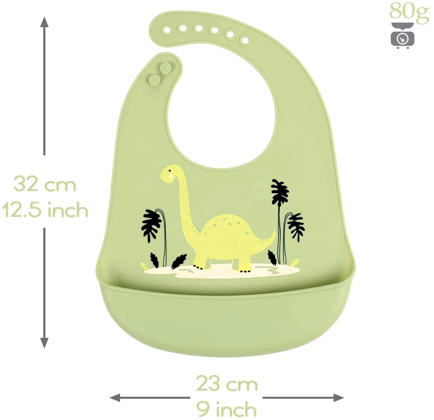 Baby Toddlers Wide Food Crumb Catcher Pocket Super Soft High Quality Silicone Baby Bibs
