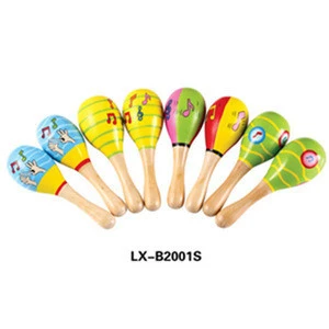 Baby wooden sand hammer cranked Orff instruments musical neonatal educational toys all kinds of maracas