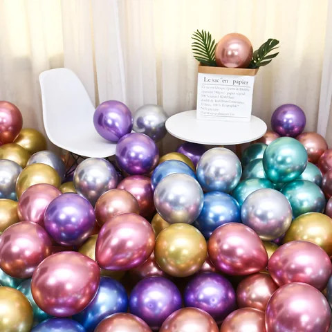 Buy Balloons Wholesale 10 Inch 12 Inch Glossy Metal Latex Balloons ...