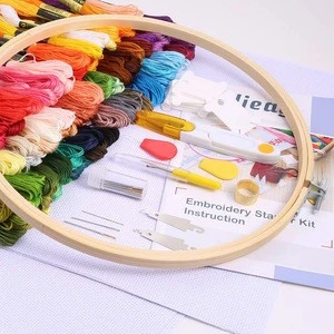 Bamboo Embroidery Hoop Ring Frame Set DIY Cross Stitch Machine Sewing Accessories DIY Cross Stitch Needle Craft