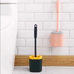 Bathroom Gap Pointed Head Durable Cleaning Brushes Silicon Toilet Brush With Ventilation Slots Base