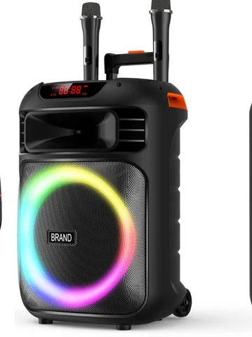 battery home karaoke portable  stereo subwoofer bass party portable karaoke outdoor wireless speaker with microphone