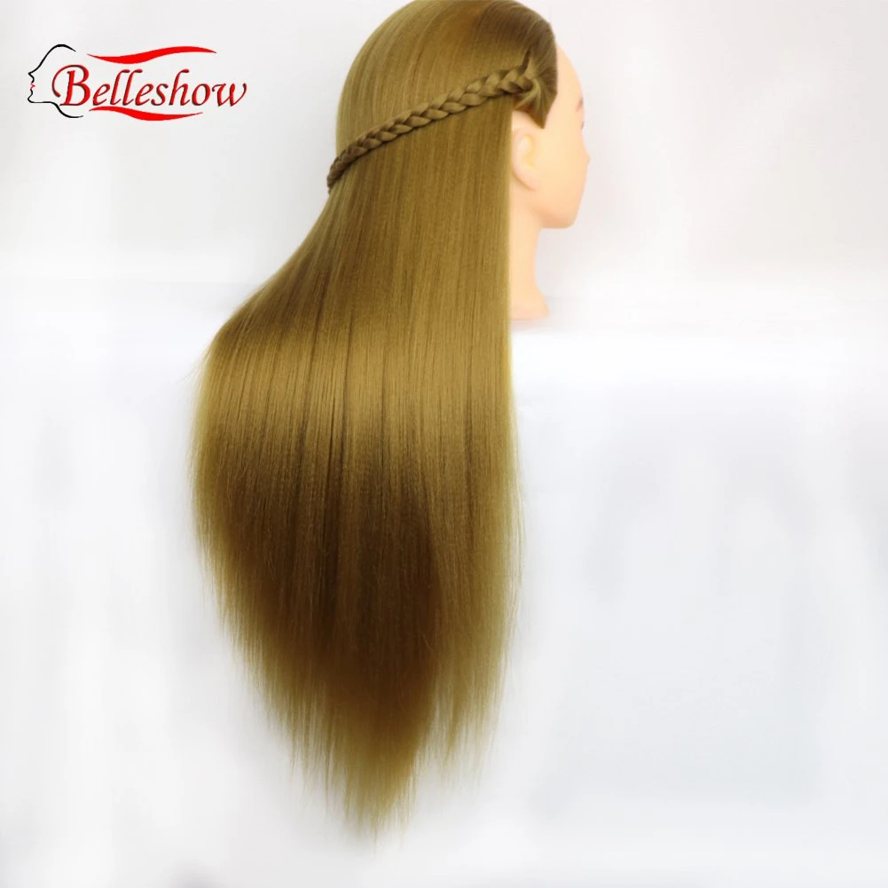 Belleshow Training Head With Long Thick Hairs Practice Makeup Hairdressing Mannequin Dolls Styling Maniqui Yaki Straight hair