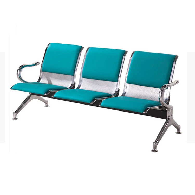 Best 3 Seater Steel Waiting Chair With Armrest And  Leather Cushion  In Public Places