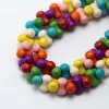 Bestone Hot Sale 14x8mm Multi Color Dyed Howlite Bone Gemstone Beads for DIY Bracelet
