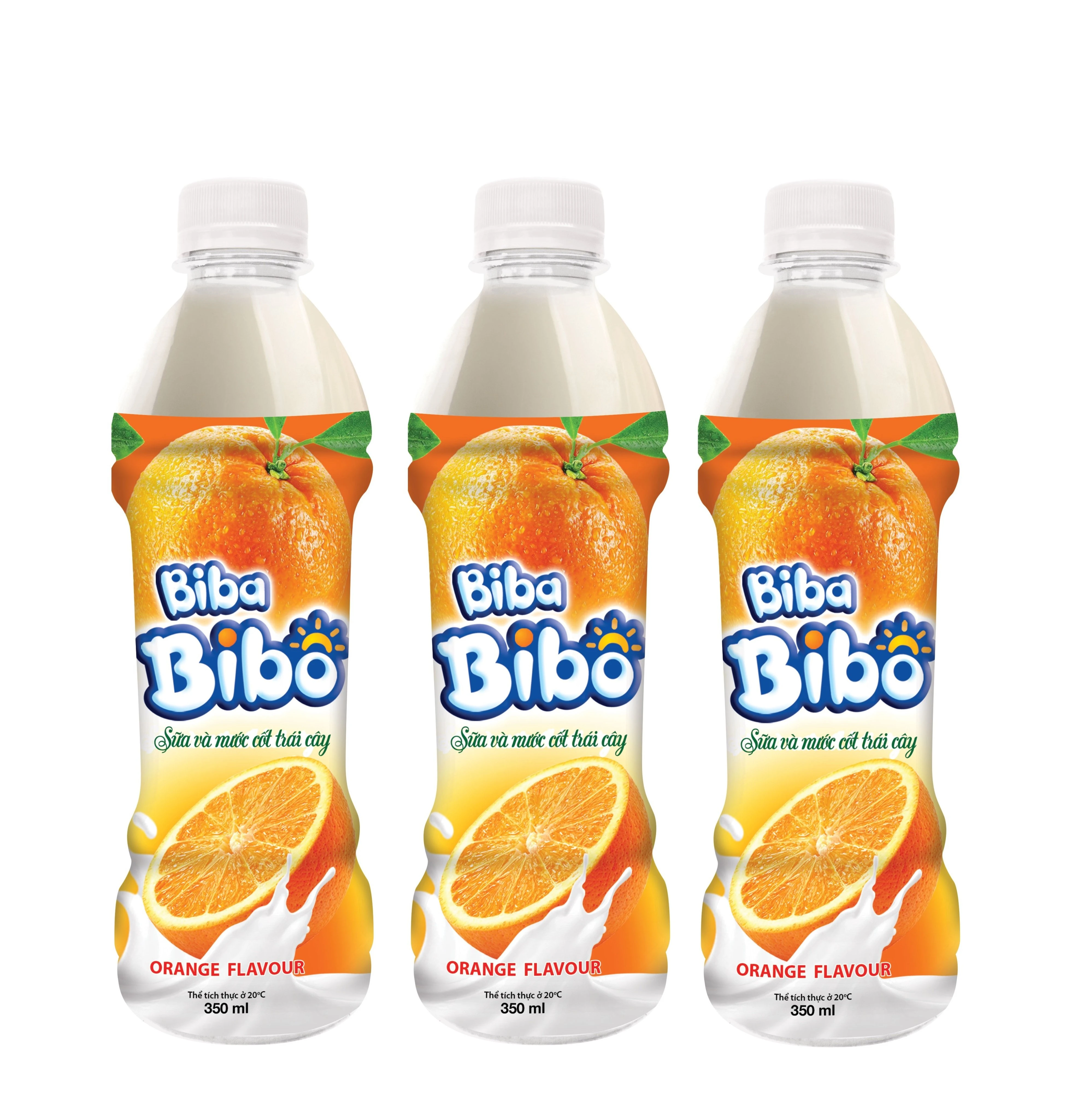 Bibabibo Fruit Flavour Milk - Orange, Passion, Strawberry Milk with Dairy Free, Low Calorie