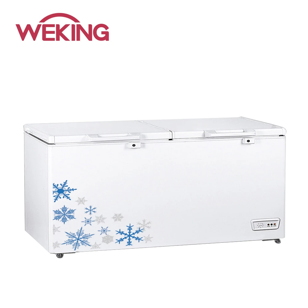 Big Handle 491L thickness foaming two door  Chest Freezer/Deep Freezer