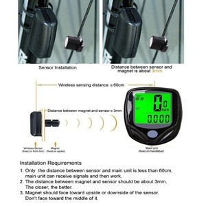 Bike Computer, Waterproof Wireless Bicycle Speedometer Kit Auto Wakeup Bike Odometer