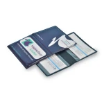 black trifold pvc plastic folding credit card holder