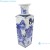 Import Blue and White Porcelain Landscape Motif Square Shape Ceramic Vase from China