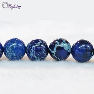 Blue Natural precious Stone Beads 8mm Round gemstone Imperial Jasper beads real stones jewellery