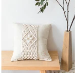 boho macrame knit pillow case yarn macrame pillow covers
