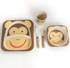 BPA Free Eco-friendly Melamine Dinnerware Bamboo Fiber Kids Feeding Tableware