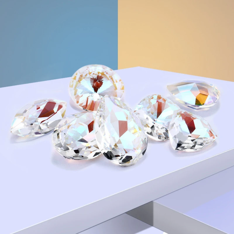 Brand New Unfoiled Crystal Shimmer Glass Point Back Rhinestones for Bag Garment