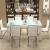 Import BSCI factory Kitchen table dining glass top dining table set dining room table furniture from China