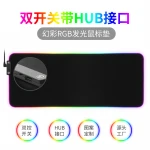 BUBM RGB LED Gaming Mouse Pad with Hub for Mobile Phone Charging Dock Station