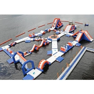 Cambodia New Floating Inflatable Water Park Made By Bouncia / Lake Inflatable Water Games