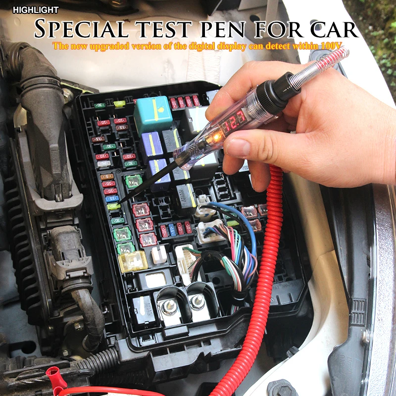 Car Test Pen Car Truck Electrical Circuit Voltage Tester Light Probe DC 6V 12V 24V Probe Pen Detector Diagnostic Test Tools