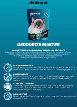 Carbon added to adsorb bad smell-Diamond Feline Deodorize Master