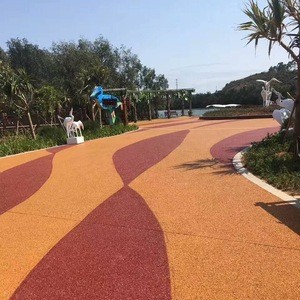 Ceramic aggregate color road paving surface adhesive