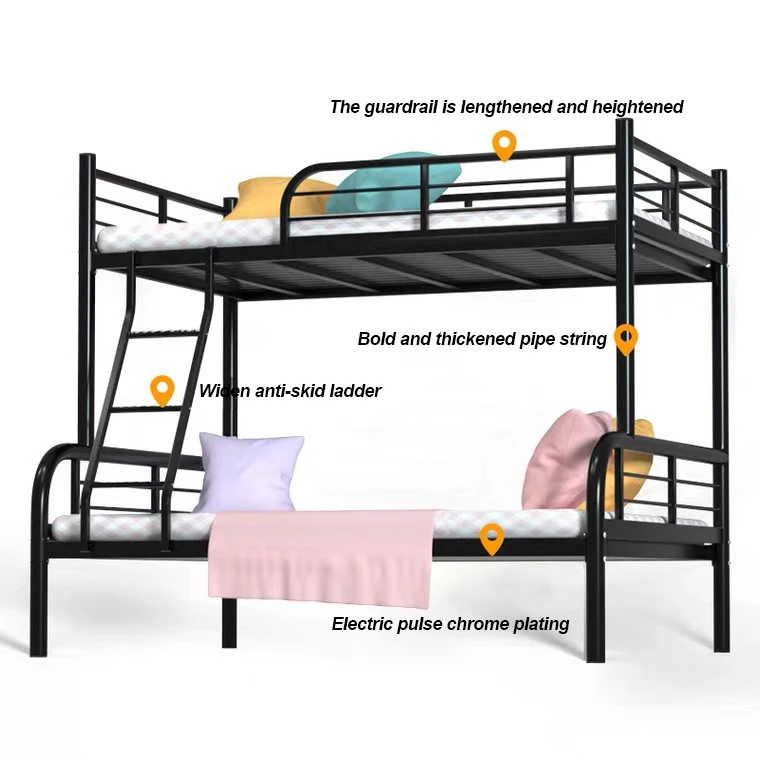 Cheap Modern Easy Assembly Kids Bedroom Furnituremetal Double Bunk Bed