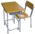 Import Cheap price factory study desk Single School Student Desk And Chair set for school furniture from China
