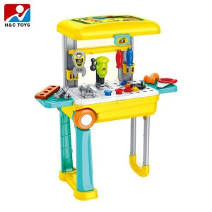 Children games top seller 2 in 1 plastic tool pull rod box toys HC424598