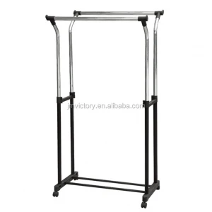 China Supplier Double Pole Hanging Clothes Drying Rack Stand