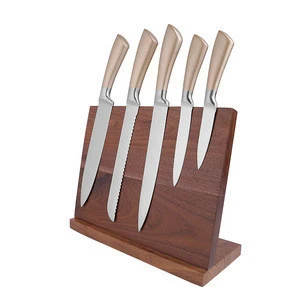 Chinese supplier 3Cr14 stainless steel knife 430 S/S hollow handle 5pcs kitchen knife set