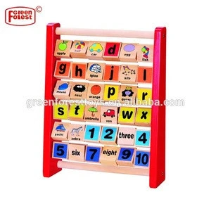 Classic Birch Wood Early Learning Toys Wooden Alphabet Letter Rack Educational Wooden toys